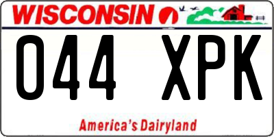 WI license plate 044XPK
