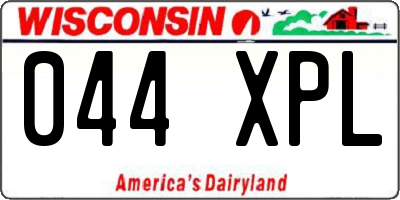WI license plate 044XPL