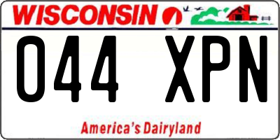 WI license plate 044XPN