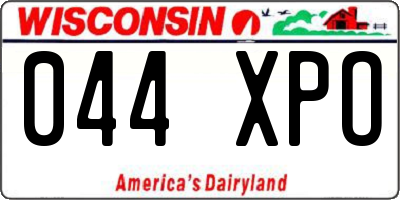 WI license plate 044XPO