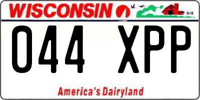 WI license plate 044XPP