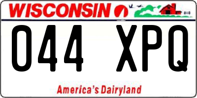 WI license plate 044XPQ