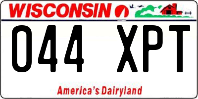 WI license plate 044XPT
