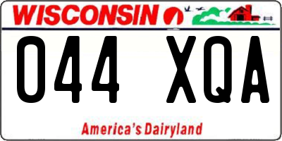 WI license plate 044XQA