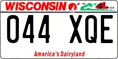 WI license plate 044XQE