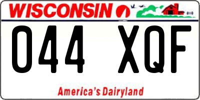 WI license plate 044XQF