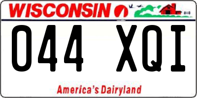 WI license plate 044XQI