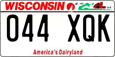 WI license plate 044XQK