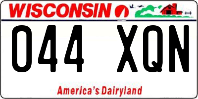 WI license plate 044XQN