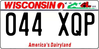 WI license plate 044XQP