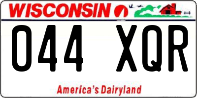 WI license plate 044XQR