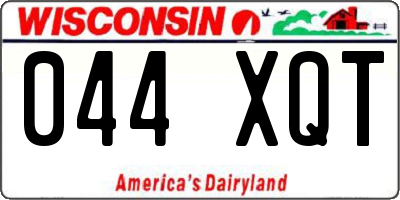 WI license plate 044XQT