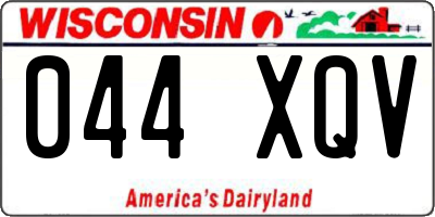 WI license plate 044XQV