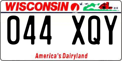 WI license plate 044XQY