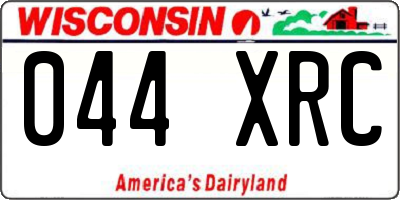 WI license plate 044XRC