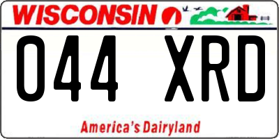 WI license plate 044XRD