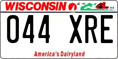 WI license plate 044XRE