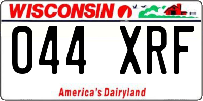 WI license plate 044XRF