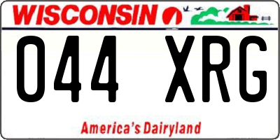 WI license plate 044XRG