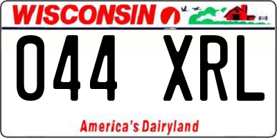 WI license plate 044XRL