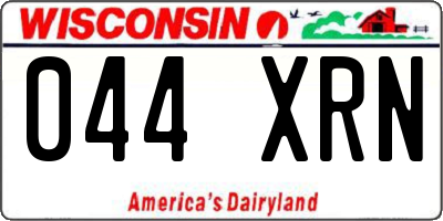 WI license plate 044XRN