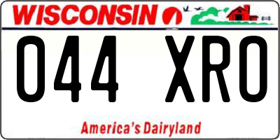 WI license plate 044XRO