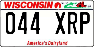 WI license plate 044XRP