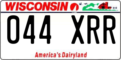 WI license plate 044XRR