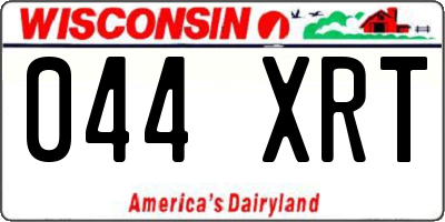 WI license plate 044XRT