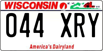 WI license plate 044XRY