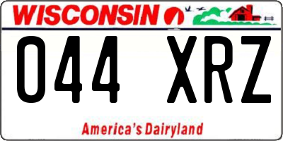 WI license plate 044XRZ