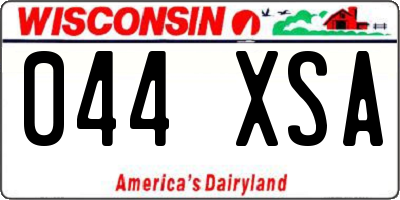 WI license plate 044XSA