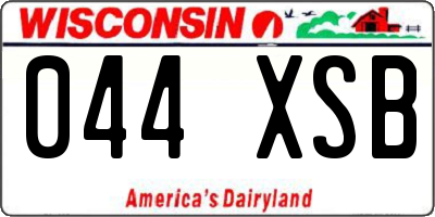 WI license plate 044XSB