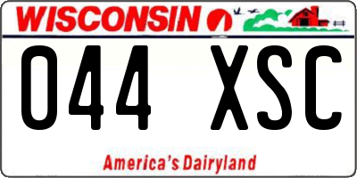 WI license plate 044XSC