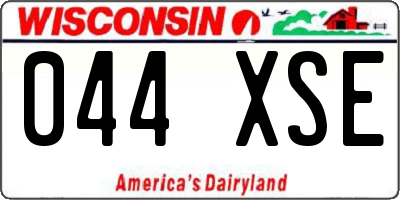 WI license plate 044XSE