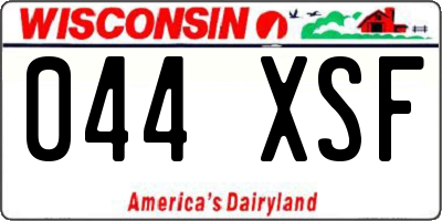 WI license plate 044XSF