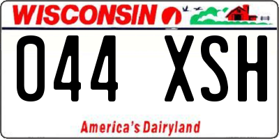 WI license plate 044XSH