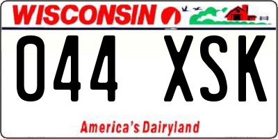 WI license plate 044XSK