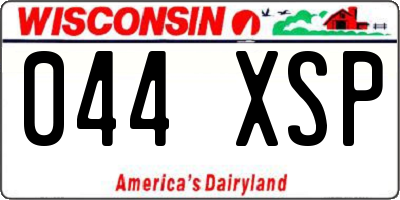 WI license plate 044XSP