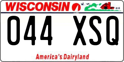WI license plate 044XSQ