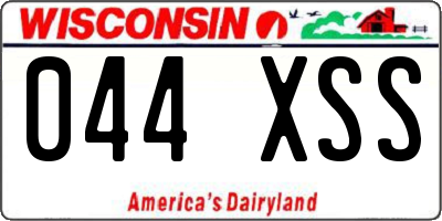 WI license plate 044XSS