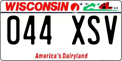 WI license plate 044XSV