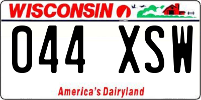 WI license plate 044XSW