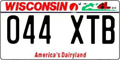 WI license plate 044XTB