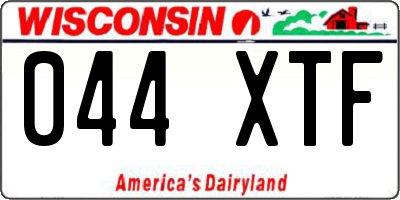 WI license plate 044XTF