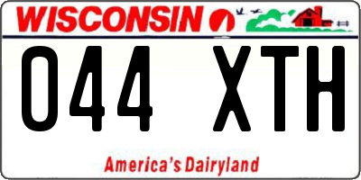 WI license plate 044XTH