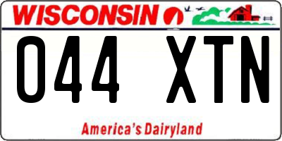 WI license plate 044XTN