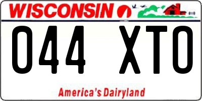 WI license plate 044XTO