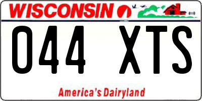 WI license plate 044XTS
