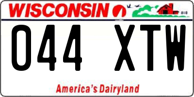 WI license plate 044XTW